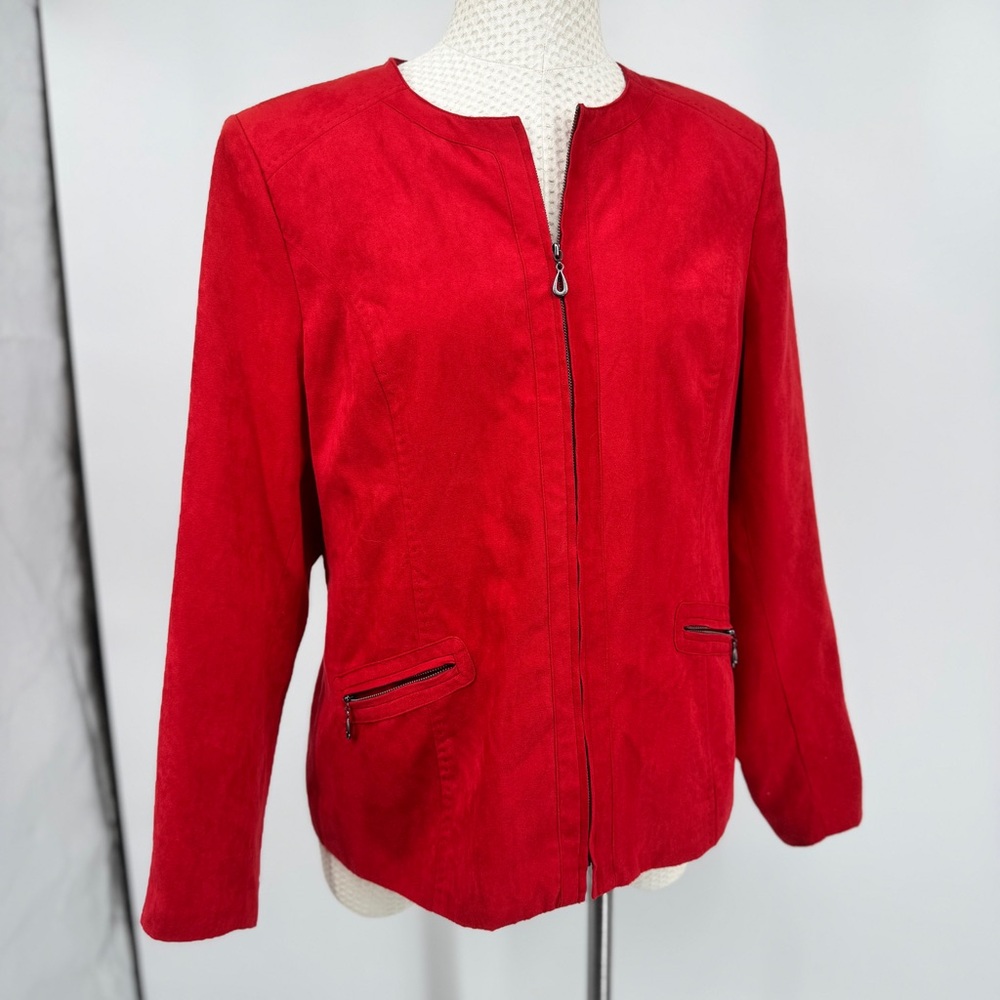 Kim Rogers Red Zippered Jacket - Picture 3 of 9